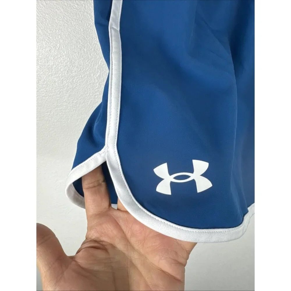 Under Armour Women's S Activewear Running Sretch Shorts‎ Blue EUC Inseam 6.25